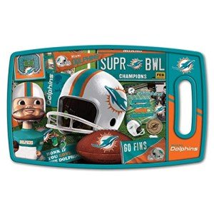 YouTheFan NFL Miami Dolphins Retro Series Cutting Board Medium, Team Colors