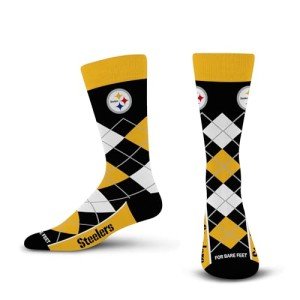 For Bare Feet NFL PITTSBURGH STEELERS Argyle Remix Premium Dress Sock Team Color OSFM