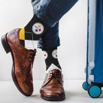 For Bare Feet NFL PITTSBURGH STEELERS Argyle Remix Premium Dress Sock Team Color OSFM