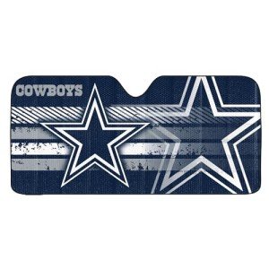 Fanmats 60050 NFL Dallas Cowboys Windshield Sun Auto Shade, Sun Shield Sun Visor | Accordion tri-fold for storage | 59" x 29.5", Colorful Team Design