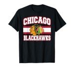 Chicago Blackhawks Stripe Black Officially Licensed T-Shirt