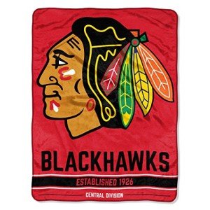 Northwest NHL Chicago Blackhawks Unisex-Adult Micro Raschel Throw Blanket, 46" x 60", Break Away