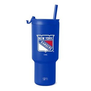 Simple Modern Officially Licensed NHL New York Rangers 30 oz Tumbler with Flip Lid and Straws | Hockey Insulated Cup Stainless Steel | Gifts for Men Women | Trek Collection | New York Rangers