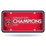 Rico Industries NHL Hockey Florida Panthers 2024 Stanley Cup Champions Metal Auto Tag 6" x 12" - Great for Truck/Car/SUV
