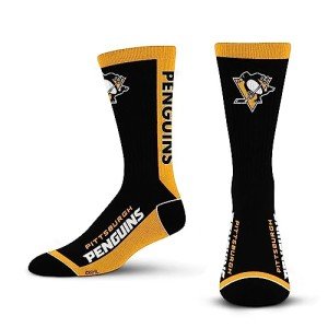 For Bare Feet NHL PITTSBURGH PENGUINS MVP Crew Sock Team Color Large