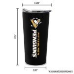 Rico Industries NHL Hockey Pittsburgh Penguins 18oz Soft Touch, Easy Grip Tumbler