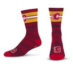 For Bare Feet Men's NHL Calgary Flames First String Crew Sock Team Color Large