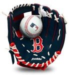 Franklin Sports MLB Youth Teeball Glove and Ball Set - Kids Boston Red Sox Baseball and Teeball Glove and Ball - Perfect First Kids Glove - 9.5", One Size, Team Specific