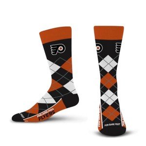 For Bare Feet NHL PHILADELPHIA FLYERS Argyle Remix Premium Dress Sock Team Color OSFM