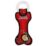 Pets First NHL Ottawa Senators Dog Bone Squeak Toy with Cleaning Teething Ring