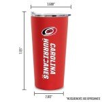 Rico Industries NHL Hockey Carolina Hurricanes 18oz Soft Touch, Easy Grip Tumbler