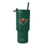 Simple Modern Officially Licensed NHL Minnesota Wild 30 oz Tumbler with Flip Lid and Straws | Hockey Insulated Cup Stainless Steel | Gifts for Men Women | Trek Collection | Minnesota Wild