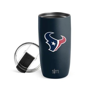 Simple Modern Officially Licensed NFL Houston Texans 16oz Travel Coffee Tumbler with Flip Lid | Stainless Steel Cup | Football Gifts for Men, Women | Voyager Collection | Houston Texans
