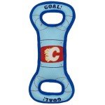 Pets First NHL Calgary Flames Hockey Field Dog Tug Fetch Squeak Chew Toy, One Size