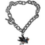 NHL Siskiyou Sports Womens San Jose Sharks Charm Chain Bracelet, white, One Size