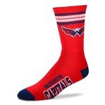 For Bare Feet NHL Washington Capitals 4 Stripe Deuce Crew Sock Team Color YOUTH