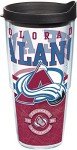 Tervis Made in USA Double Walled NHL Colorado Avalanche Insulated Tumbler Cup Keeps Drinks Cold & Hot, 24oz - Black Lid, Core
