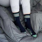 For Bare Feet NHL Seattle Kraken 4 Stripe Deuce Crew Sock Team Color YOUTH