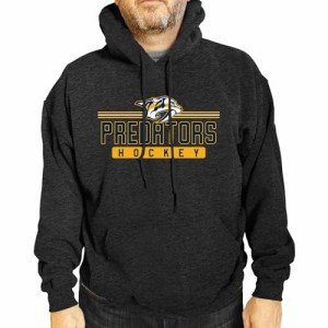 Wright & Ditson NHL Adult Heather Charcoal True Fan Hooded Sweatshirt Unisex - Unisex Cotton Poly Blend - Ultimate Comfort (Nashville Predators - Charcoal, Small)
