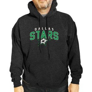 Wright & Ditson NHL Adult Unisex Powerplay Hooded Sweatshirt - Cotton Poly Fleece - Tagless and Comfortable (Dallas Stars - Black Heather, Adult Large)