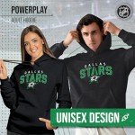 Wright & Ditson NHL Adult Unisex Powerplay Hooded Sweatshirt - Cotton Poly Fleece - Tagless and Comfortable (Dallas Stars - Black Heather, Adult Large)