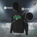 Wright & Ditson NHL Adult Unisex Powerplay Hooded Sweatshirt - Cotton Poly Fleece - Tagless and Comfortable (Dallas Stars - Black Heather, Adult Large)