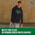 Wright & Ditson NHL Adult Unisex Powerplay Hooded Sweatshirt - Cotton Poly Fleece - Tagless and Comfortable (Dallas Stars - Black Heather, Adult Large)