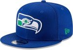 New Era NFL 9FIFTY Adjustable Snapback Hat Cap One Size Fits All (Seattle Seahawks Blue Historic Logo)