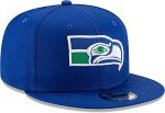 New Era NFL 9FIFTY Adjustable Snapback Hat Cap One Size Fits All (Seattle Seahawks Blue Historic Logo)