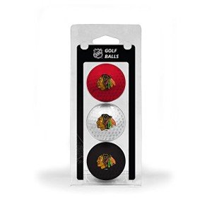 Team Golf NHL Chicago Blackhawks 3 Golf Ball Pack Regulation Size Golf Balls, 3 Pack, Full Color Durable Team Imprint