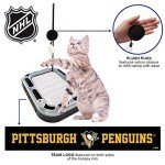 Pets FIrst Cat Scratching Toy NHL Pittsburgh Penguins Hockey Field Cat Scratcher Tiy with Interactive Cat Ball Bell in Tracks. 5-in-1 CAT Toy