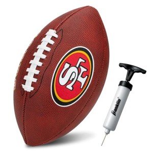 Franklin Sports NFL San Francisco 49ers Football - Youth Junior Size Football for Kids - Official NFL Team Logo + Colors Youth Ball - Kids Fan Shop Ball