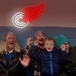 Ice Hockey Neon Sign,Detroit Red Wings Team,Detroit LED Sign,Sport Lights,Red Light, Club Decor,Hockey Gifts for Boys,Hockey Fans,Size 17.7 * 8.3 inches(XD104), FMXD600