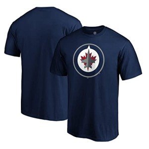 Outerstuff NHL Youth 8-20 Performance Polyester Team Color Primary Logo T-Shirt (10-12, Winnipeg Jets Navy)