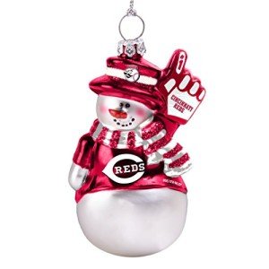 MLB Cincinnati Reds Glitter Snowman Ornament