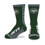 For Bare Feet NFL NEW YORK JETS MVP Crew Sock Team Color Youth