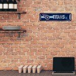 Rico Industries NFL Tennessee Titans Home Décor Metal Street Sign (4" x 15") - Great for Home, Office, Bedroom, & Man Cave - Made,Silver