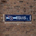 Rico Industries NFL Tennessee Titans Home Décor Metal Street Sign (4" x 15") - Great for Home, Office, Bedroom, & Man Cave - Made,Silver