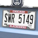 FANMATS 14790 Chicago Blackhawks Chrome Metal License Plate Frame, Team Colors, 6.25in x 12.25in
