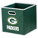 Franklin Sports Green Bay Packers NFL Storage Bin - Collapsible Cube Container + Basket - NFL Office, Bedroom + Living Room Décor - Folding Storage Bin for Football Fans - 11"x11"