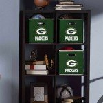Franklin Sports Green Bay Packers NFL Storage Bin - Collapsible Cube Container + Basket - NFL Office, Bedroom + Living Room Décor - Folding Storage Bin for Football Fans - 11"x11"