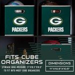 Franklin Sports Green Bay Packers NFL Storage Bin - Collapsible Cube Container + Basket - NFL Office, Bedroom + Living Room Décor - Folding Storage Bin for Football Fans - 11"x11"