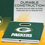 Franklin Sports Green Bay Packers NFL Storage Bin - Collapsible Cube Container + Basket - NFL Office, Bedroom + Living Room Décor - Folding Storage Bin for Football Fans - 11"x11"