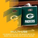 Franklin Sports Green Bay Packers NFL Storage Bin - Collapsible Cube Container + Basket - NFL Office, Bedroom + Living Room Décor - Folding Storage Bin for Football Fans - 11"x11"