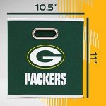 Franklin Sports Green Bay Packers NFL Storage Bin - Collapsible Cube Container + Basket - NFL Office, Bedroom + Living Room Décor - Folding Storage Bin for Football Fans - 11"x11"