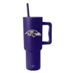 Simple Modern Officially Licensed NFL Baltimore Ravens 40oz Tumbler with Handle and Straw Lid | Football Insulated Cup Stainless Steel | Gifts for Men, Women | Trek Collection | Baltimore Ravens