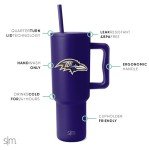 Simple Modern Officially Licensed NFL Baltimore Ravens 40oz Tumbler with Handle and Straw Lid | Football Insulated Cup Stainless Steel | Gifts for Men, Women | Trek Collection | Baltimore Ravens