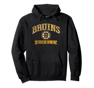 Boston Bruins Vintage Hockey Black Officially Licensed Pullover Hoodie
