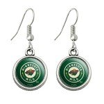 NHL Minnesota Wild Logo Novelty Dangling Drop Charm Earrings
