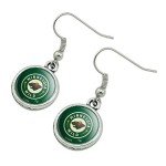 NHL Minnesota Wild Logo Novelty Dangling Drop Charm Earrings